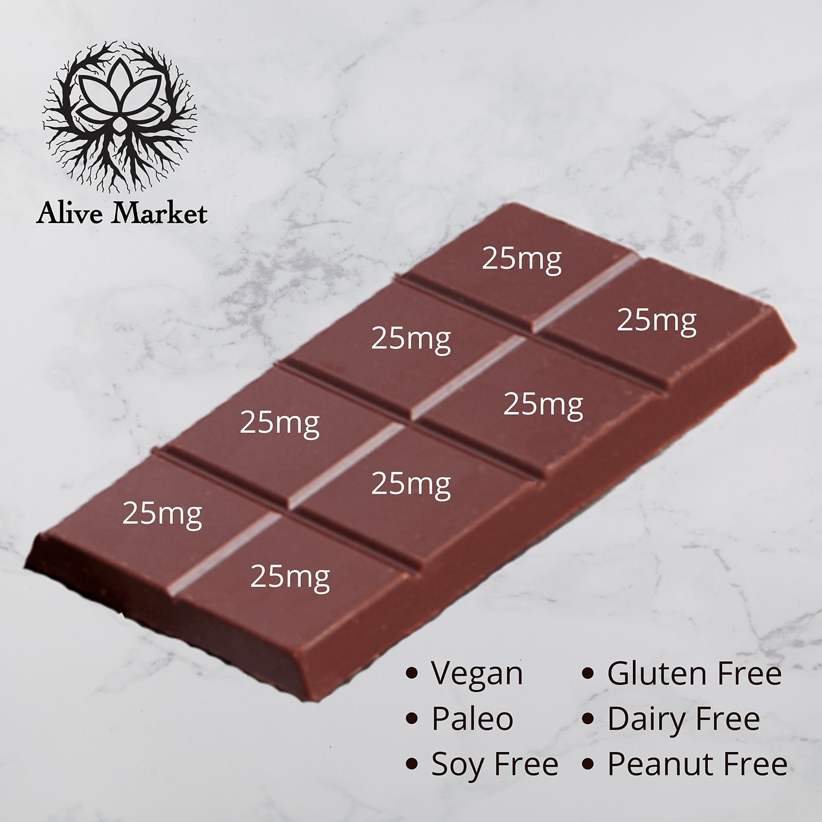 200mg (25mg/Square) Full Spectrum CBD Chocolate Bar